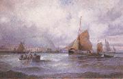 william a.thornbery Shipping off Scarborough (mk37) oil painting artist